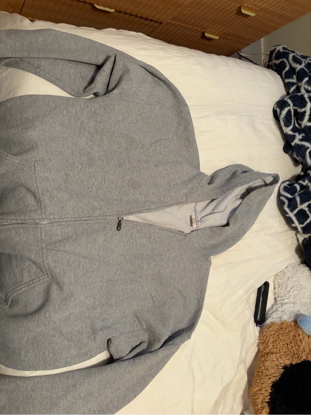 Gildan Gray Full-Zip Hooded Sweatshirt